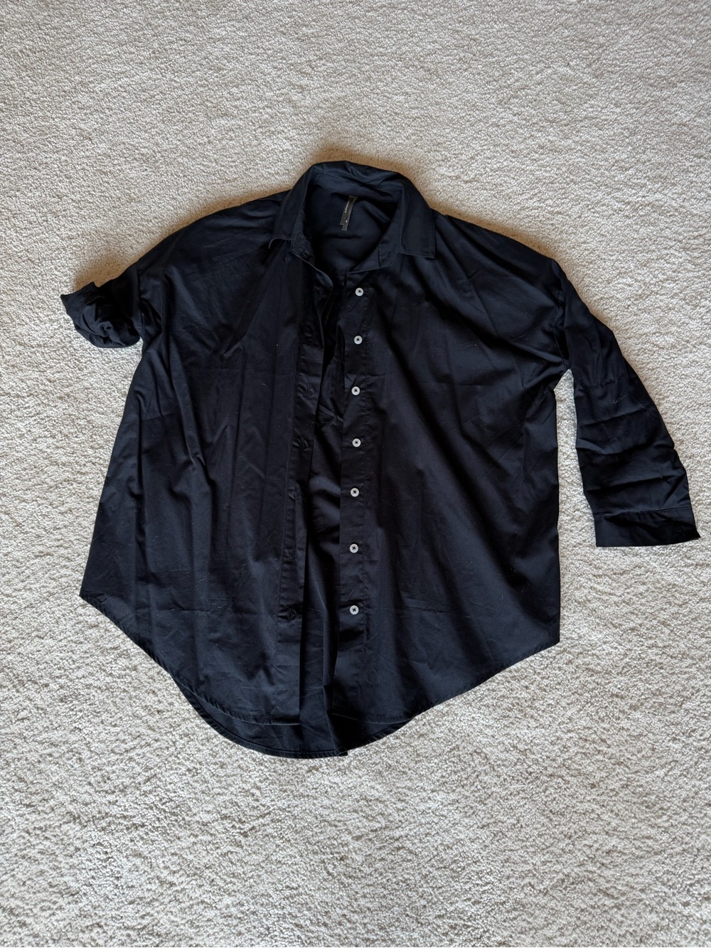 Anthropologie Women’s Oversized Black Button-Up Shirt